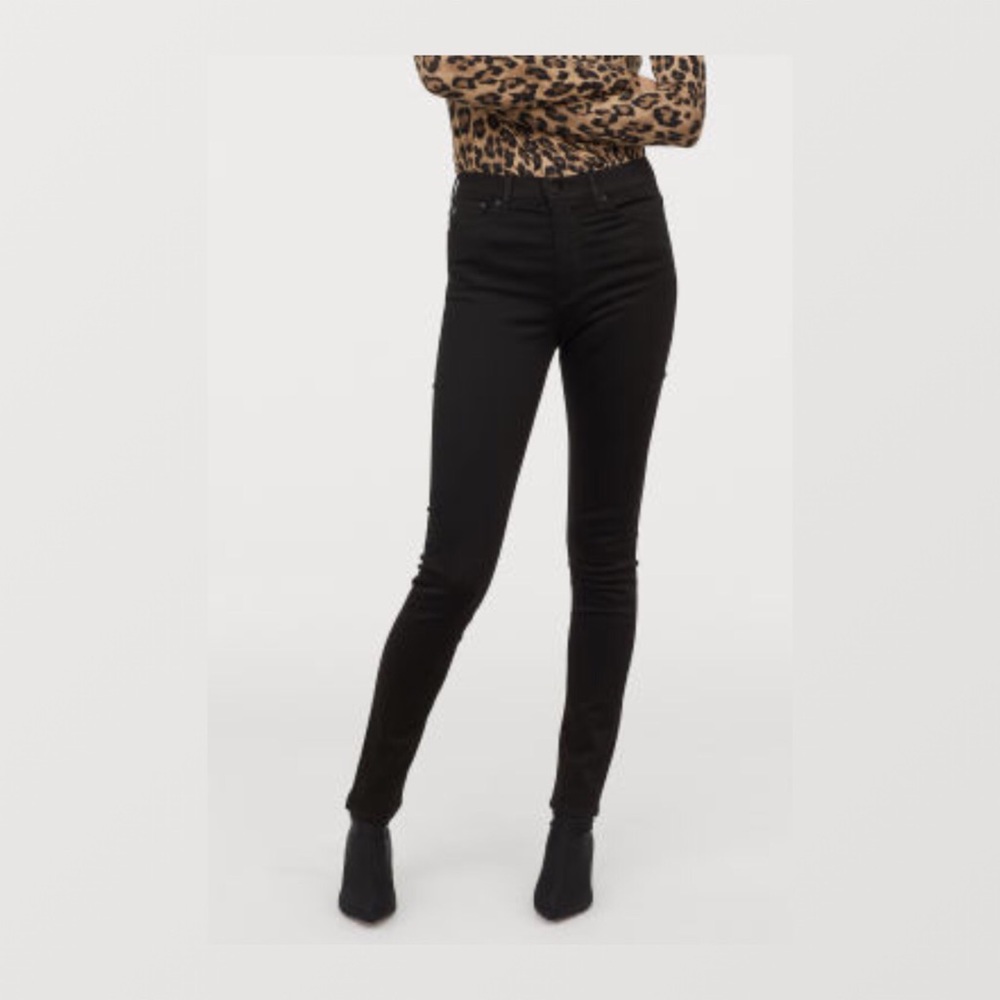 H&M Divided Geometric Detailed Black Skinny Jeans